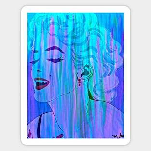 Marilyn Blue Abstract Sticker